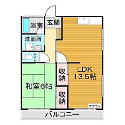 豊洋台ハイツ 1LDKの間取図画像