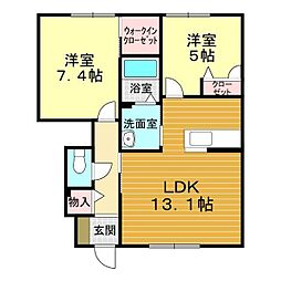シャーメゾンコモンゼクス 2LDKの間取図画像