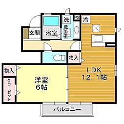 グリーンヒル2013 1LDKの間取図画像
