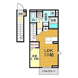 サンライト 1LDKの間取図画像