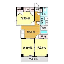 山の田ヒルズ 3DKの間取図画像