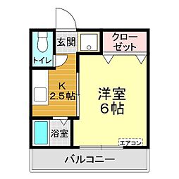 一の宮ハイツ 1Kの間取図画像