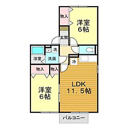 ウィルモア古屋 2LDKの間取図画像