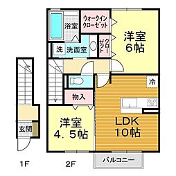 スパークル 2LDKの間取図画像