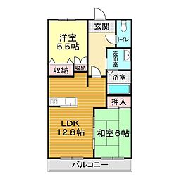 アドバンス21ベイスクエアコンコルディア 2LDKの間取図画像
