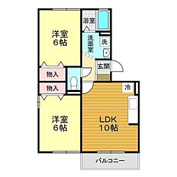 アドラブール 2LDKの間取図画像