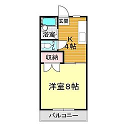 グランピア伊倉 1Kの間取図画像