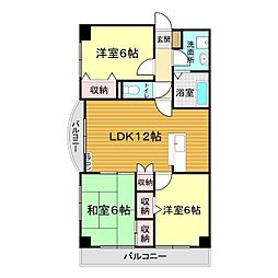 コスモビレッジ安岡 3LDKの間取図画像