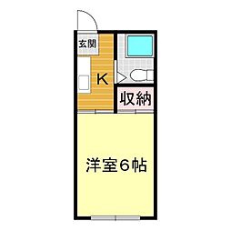 生野ハイツ2 1Kの間取図画像