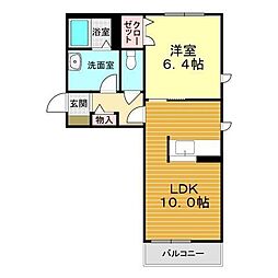 シャーメゾンフェアリー3 1LDKの間取図画像