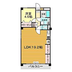 コートハウス下関岬之町 1LDKの間取図画像