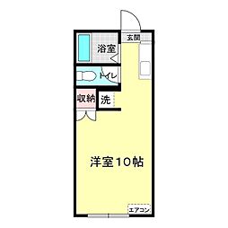ワイドヒルズ ワンルームの間取図画像
