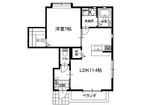 アミスター吉岡II-1 ｜香川県観音寺市吉岡町(賃貸アパート1LDK・1階・44.19㎡)の写真 その2