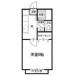 サンガーデン茂西 1Kの間取図画像