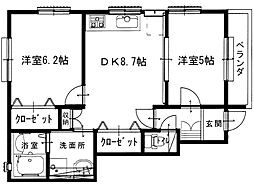 エスペランサ広野7号地 2DKの間取図画像