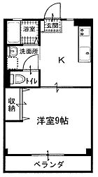 サンガーデン村黒5 1Kの間取図画像