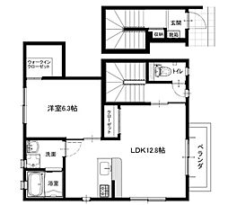サニーコート新田2号地 1LDKの間取図画像