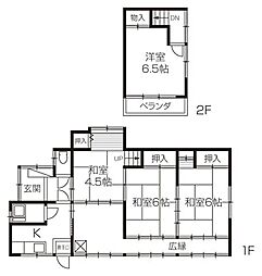 朝日町一般住宅 2階4Kの間取り