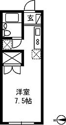 メゾン62 2階ワンルームの間取り