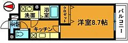 パールヒルズM2 1Kの間取図画像