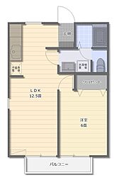 農住メゾンベルデ 1LDKの間取図画像