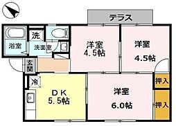 メゾンふじIII 2階3DKの間取り