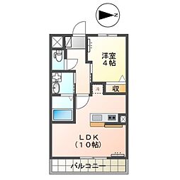 プランドール・K（prendre・K） 2階1LDKの間取り