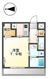 カーサ森 1階1Kの間取り