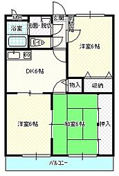 ユーミー岩井東町 3DKの間取図画像