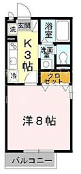 オールフォーワン 1Kの間取図画像