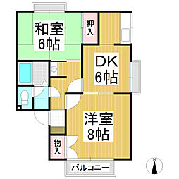 ドリームレジデンス氷鉋　C棟 1階2DKの間取り