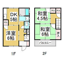 村山ハイツ 1階3DKの間取り