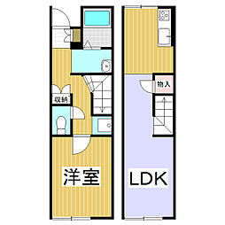 レオネクストエトワール中村II 1階1LDKの間取り