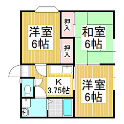 ローレンス宮崎 1階3Kの間取り