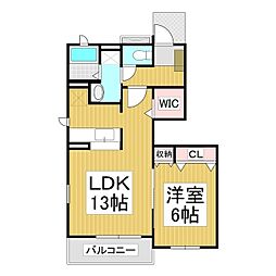 メゾン・アルモニー　Ａ棟 1階1LDKの間取り