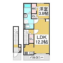 ラ　フェリーチェ　篠ノ井 2階1LDKの間取り