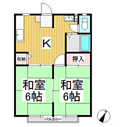 サンシティ千曲 2DKの間取図画像