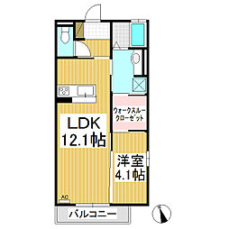 ルミエールクレスト 1LDKの間取図画像