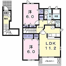 クラールB 2LDKの間取図画像