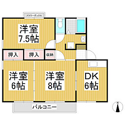 ライブタウン泉B 3DKの間取図画像