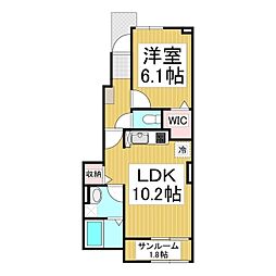 モルゲンロートK 1LDKの間取図画像