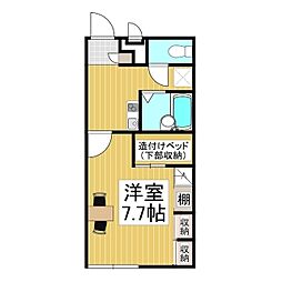 レオパレスBELIZ 1Kの間取図画像