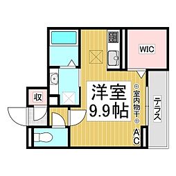 J-Room妃 VII番館 屋代駅前 ワンルームの間取図画像