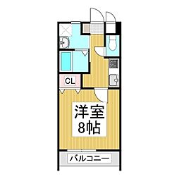 ラフィネ・ドゥー 1Kの間取図画像