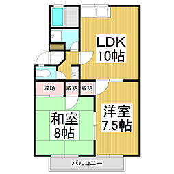 メゾンリポーズA 2LDKの間取図画像