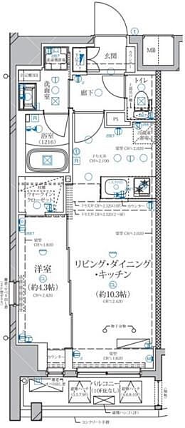 ディアレイシャス赤羽 802｜東京都北区赤羽1丁目(賃貸マンション1LDK・8階・36.80㎡)の写真 その2