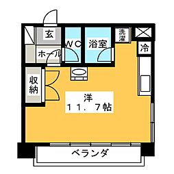 ＹＫ50 6階ワンルームの間取り