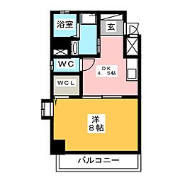 プロビデンス栄南 2階1DKの間取り