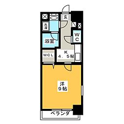Ｊ・ＣＯＵＲＴ・ＫＡＭＩＭＡＥＺＵ 4階1Kの間取り