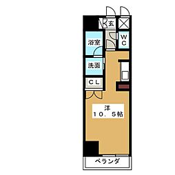 ＬＵＭＩＮＯＵＳ東別院（旧Ｓ−ＦＯＲＴ東別院） 12階ワンルームの間取り